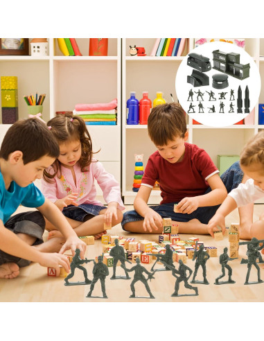 Modelo de Soldado Miniatura 56 Piezas NUOBESTY Verde