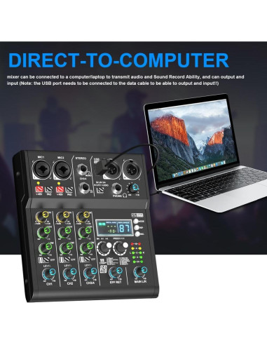 Mezclador DJ Profesional 4 Canales Doslnlya XR-4 Bluetooth USB