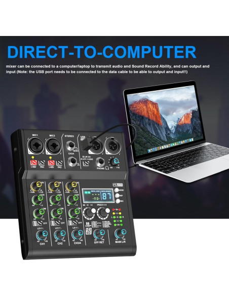 Mezclador DJ Profesional 4 Canales Doslnlya XR-4 Bluetooth USB