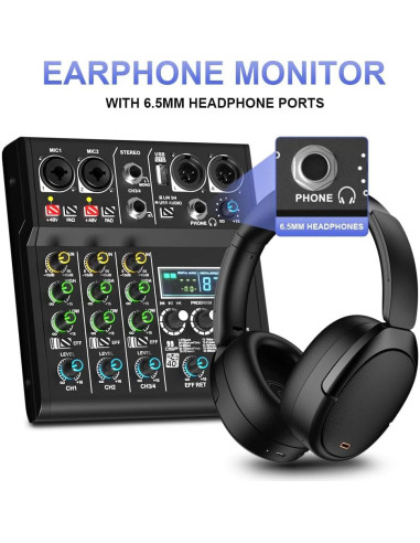 Mezclador DJ Profesional 4 Canales Doslnlya XR-4 Bluetooth USB