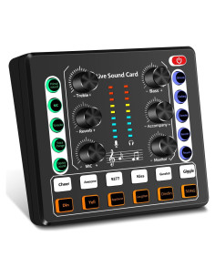 Mesa de Mezcla de Audio Portátil M8 DJ Sound Board 16bit 44.1KHz