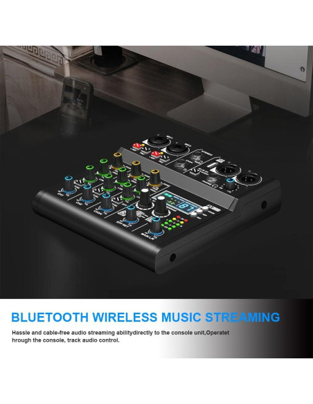 Mezclador DJ Profesional 4 Canales Doslnlya XR-4 Bluetooth USB