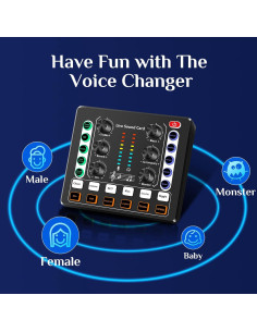 Mesa de Mezcla de Audio Portátil M8 DJ Sound Board 16bit 44.1KHz 2