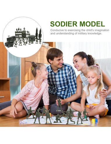 Modelo de Soldado Miniatura 56 Piezas NUOBESTY Verde