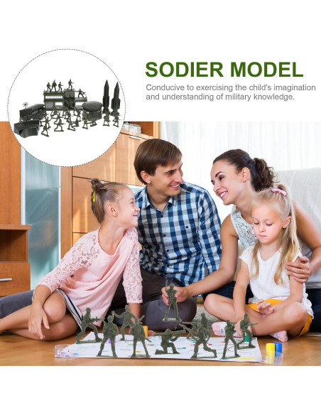 Modelo de Soldado Miniatura 56 Piezas NUOBESTY Verde