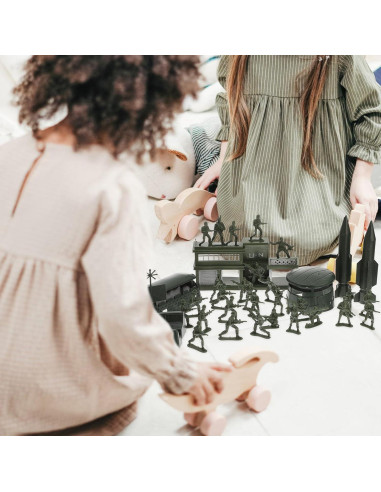 Modelo de Soldado Miniatura 56 Piezas NUOBESTY Verde