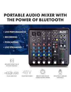 Mezclador de Audio ALTO TrueMix 600 con Bluetooth y USB 2