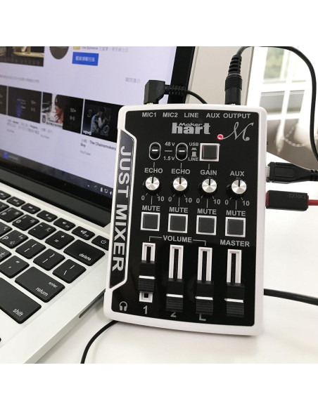Mezclador Compacto Just M Maker Hart 4 Canales USB 24-bit
