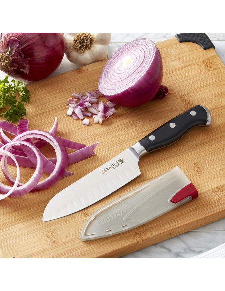 Cuchillo Santoku Sabatier 12.7 cm Forjado con Funda Autofilante