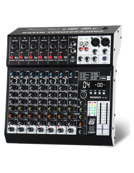 Mezclador de Audio Profesional MICNAUX X1-8Channel 8 Canales