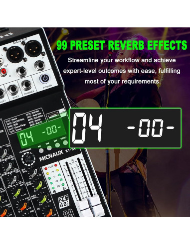 Mezclador de Audio Profesional MICNAUX X1-8Channel 8 Canales