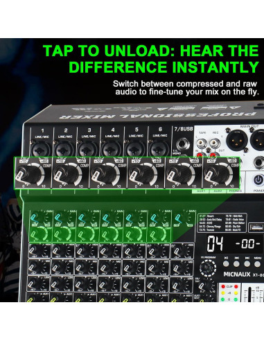 Mezclador de Audio Profesional MICNAUX X1-8Channel 8 Canales