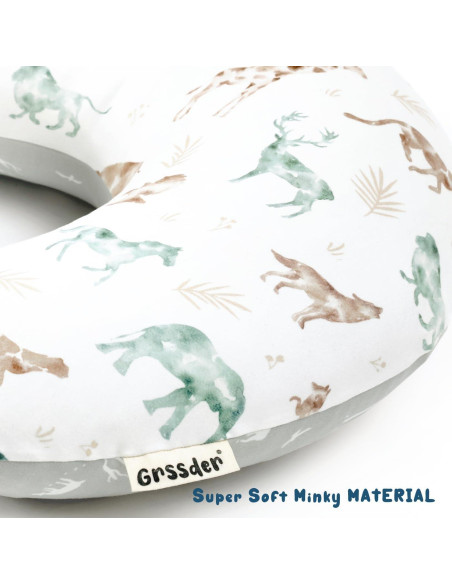 Funda de Almohada de Lactancia GRSSDER Animales Suave 58.4x50.8cm