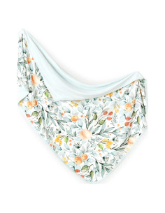 Manta para Bebés GRSSDER Reversible 86x112 cm Floral Verde Aqua