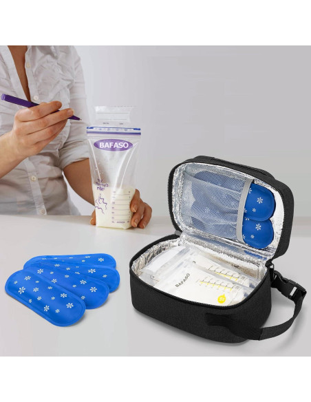 Bolsa Térmica Aislada BAFASO para Leche Materna con 4 Hielos Bolsa Térmica Aislada BAFASO para Leche Materna con 4 Hielos