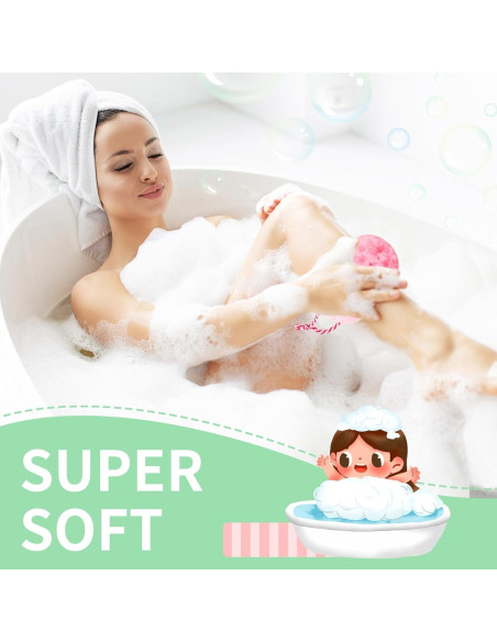 Esponjas de Ducha Exfoliantes 3 Pcs Masaje Relajante Loofah