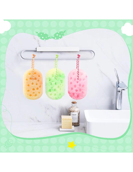 Esponjas de Ducha Exfoliantes 3 Pcs Masaje Relajante Loofah