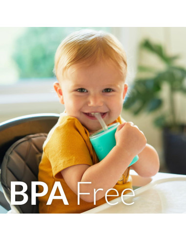 Taza de Entrenamiento PopYum 150 ml Silicona 2 Piezas Azul Verde