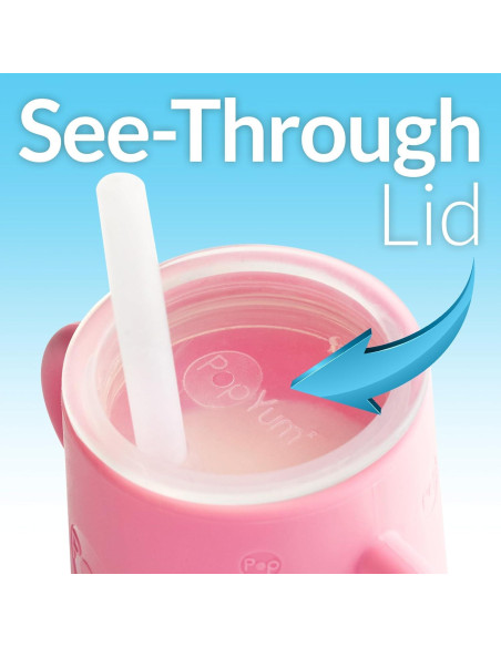 Taza de Entrenamiento PopYum 150 ml Silicona 2 Piezas Azul Verde