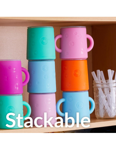 Taza de Entrenamiento PopYum 150 ml Silicona 2 Piezas Azul Verde