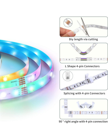 Luces de tira LED KULUNER 9.75m RGB 300 LEDs con control remoto