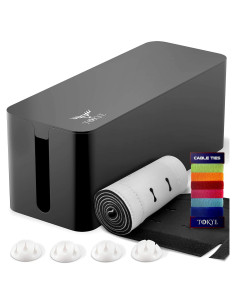 Caja Organizadora de Cables Tokye TA-103 Negra 40.6x15.7cm