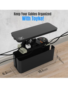 Caja Organizadora de Cables Tokye TA-103 Negra 40.6x15.7cm 2