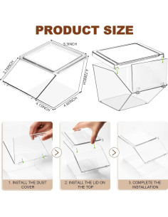 Bins de Almacenamiento Plástico Transparente Yerliker 4 Pcs 2