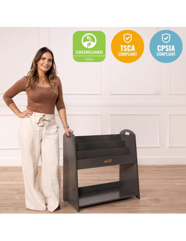 Estantería Expositor de Libros ECR4Kids 3 Estantes 76cm Gris