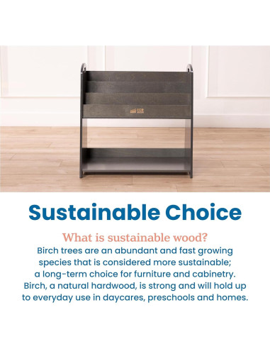 Estantería Expositor de Libros ECR4Kids 3 Estantes 76cm Gris