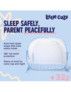 Carpa para Cuna Little Cozy Azul - Dosel Plegable 140x70 cm 2