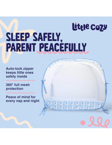 Carpa para Cuna Little Cozy Azul - Dosel Plegable 140x70 cm
