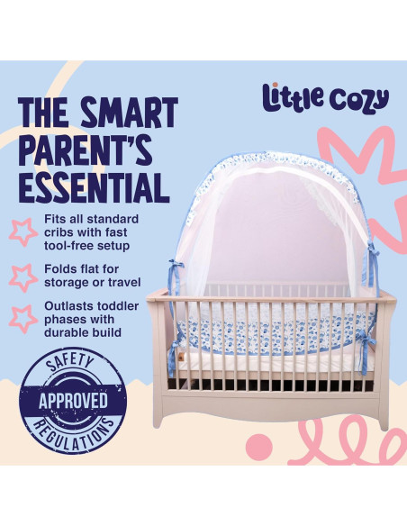 Carpa para Cuna Little Cozy Azul - Dosel Plegable 140x70 cm