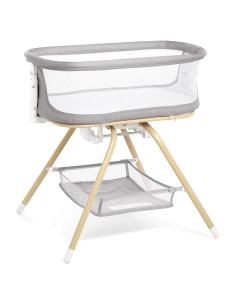 Cuna 3 en 1 ANGELBLISS Gris - Mecedora, Lateral y Nido Portátil