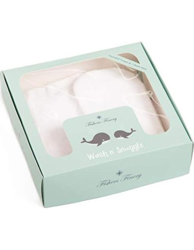 Juego de Toalla con Capucha y Paño de Lavado Fishers Finery Azul