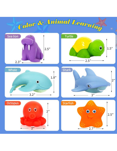 Juguetes de baño para bebés GZHFCMUS sin moho 6 piezas