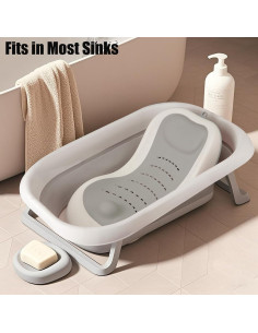 Soporte de Baño PandaEar Plegable para Bebés 0-6 Meses Gris 2