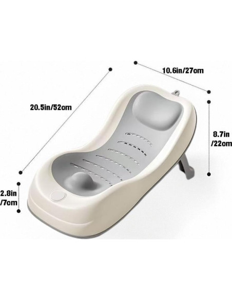 Soporte de Baño PandaEar Plegable para Bebés 0-6 Meses Gris