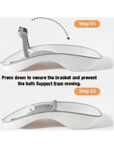 Soporte de Baño PandaEar Plegable para Bebés 0-6 Meses Gris