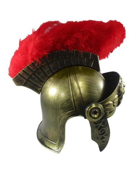Casco Gladiador Romano Deluxe Nicky Bigs con Espada y Pluma