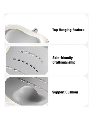 Soporte de Baño PandaEar Plegable para Bebés 0-6 Meses Gris