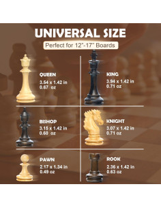Piezas de Ajedrez de Madera Handicraftviet 34 Piezas 10 cm 2