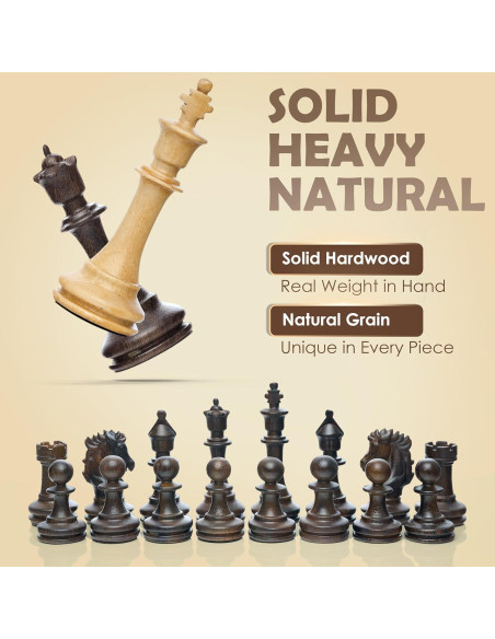 Piezas de Ajedrez de Madera Handicraftviet 34 Piezas 10 cm