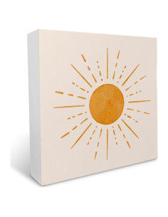 Cartel de Madera KU-DaYi Naranja 12.7x12.7 cm Decorativo