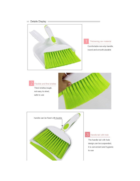 Juego de Escoba y Recogedor Mini BSMstone Azul 16x24 cm