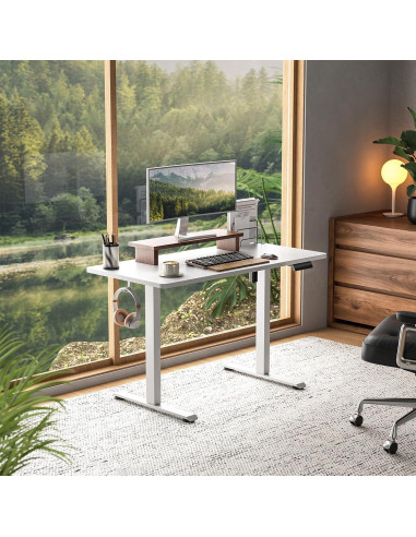 Escritorio de pie eléctrico Veken 120 cm blanco ajustable