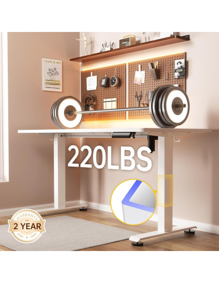 Escritorio de pie eléctrico Veken 120 cm blanco ajustable