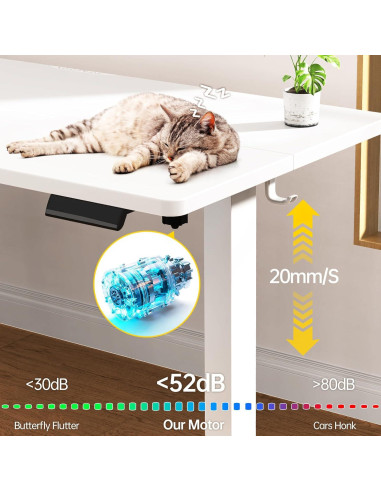 Escritorio de pie eléctrico Veken 120 cm blanco ajustable