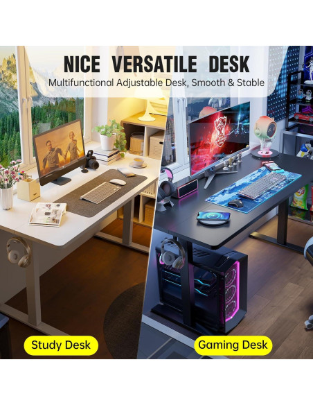 Escritorio de pie eléctrico Veken 120 cm blanco ajustable