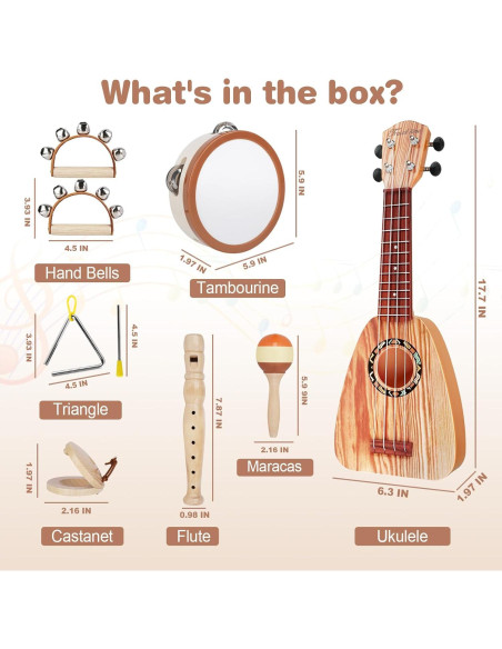 Juego de Guitarra Vanplay para Niños 7 Piezas Musicales